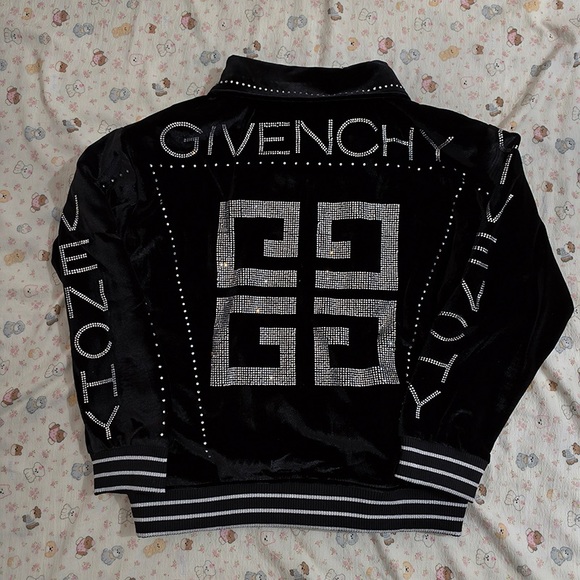 Givenchy Rhinestone Logo Velvet Jacket - Picture 12 of 16